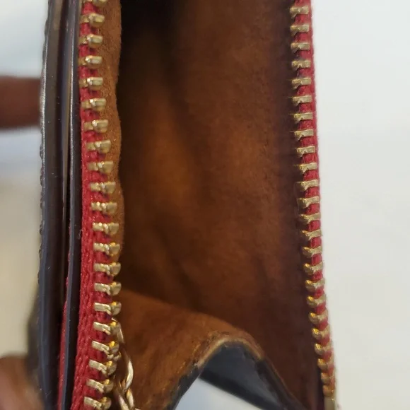 Coach Brown and Red Card Case EUC - Picture 5 of 5